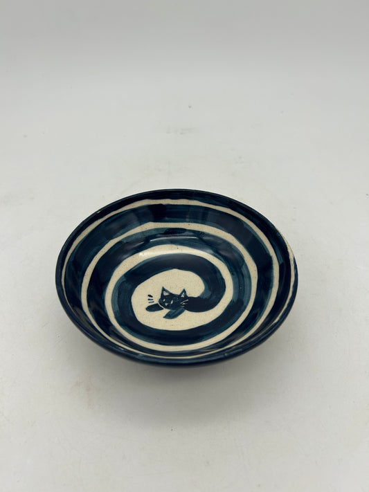 Spiral Cat Small Bowl